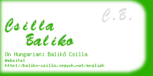 csilla baliko business card